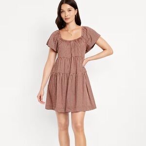 Old Navy Brown Gingham Mini Dress